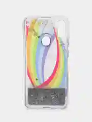 Коричневый чехол Samsung Galaxy A11, M11 (Самсунг Галакси А11, М11) переливающийся жидкий с блестками