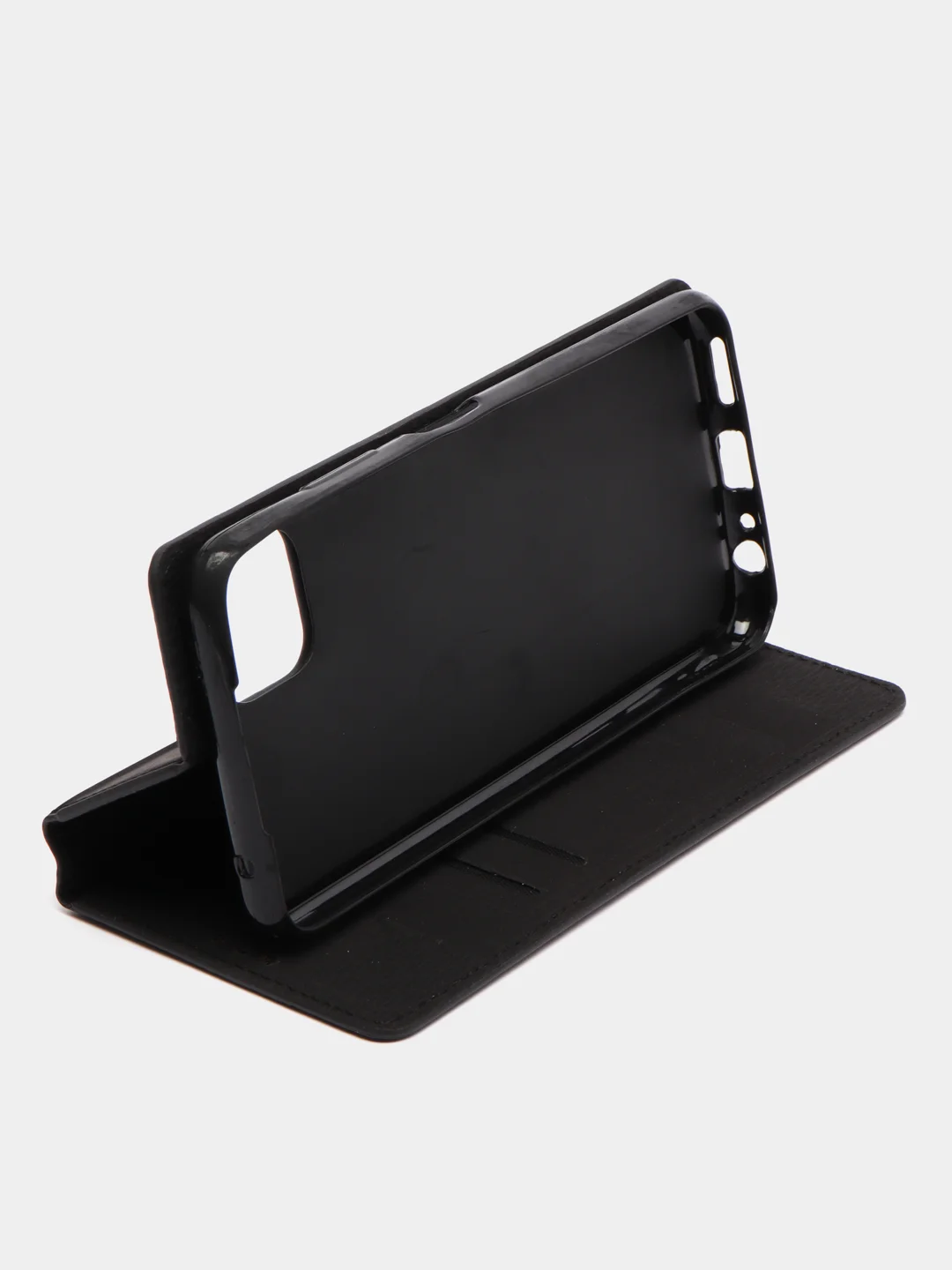 Черный чехол-книжка для Samsung A22 (5G) / Samsung A22s из нубука Super Creative
