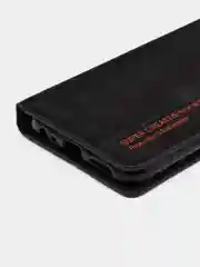 Черный чехол-книжка для Samsung A22 (5G) / Samsung A22s из нубука Super Creative