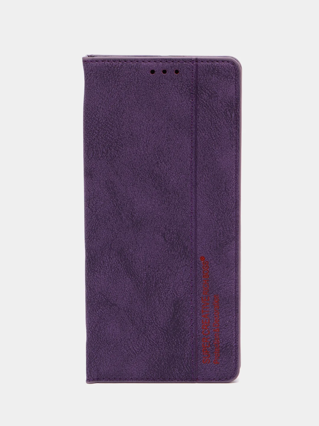 Фиолетовый чехол-книжка для Samsung A22 (5G) / Samsung A22s из нубука Super Creative