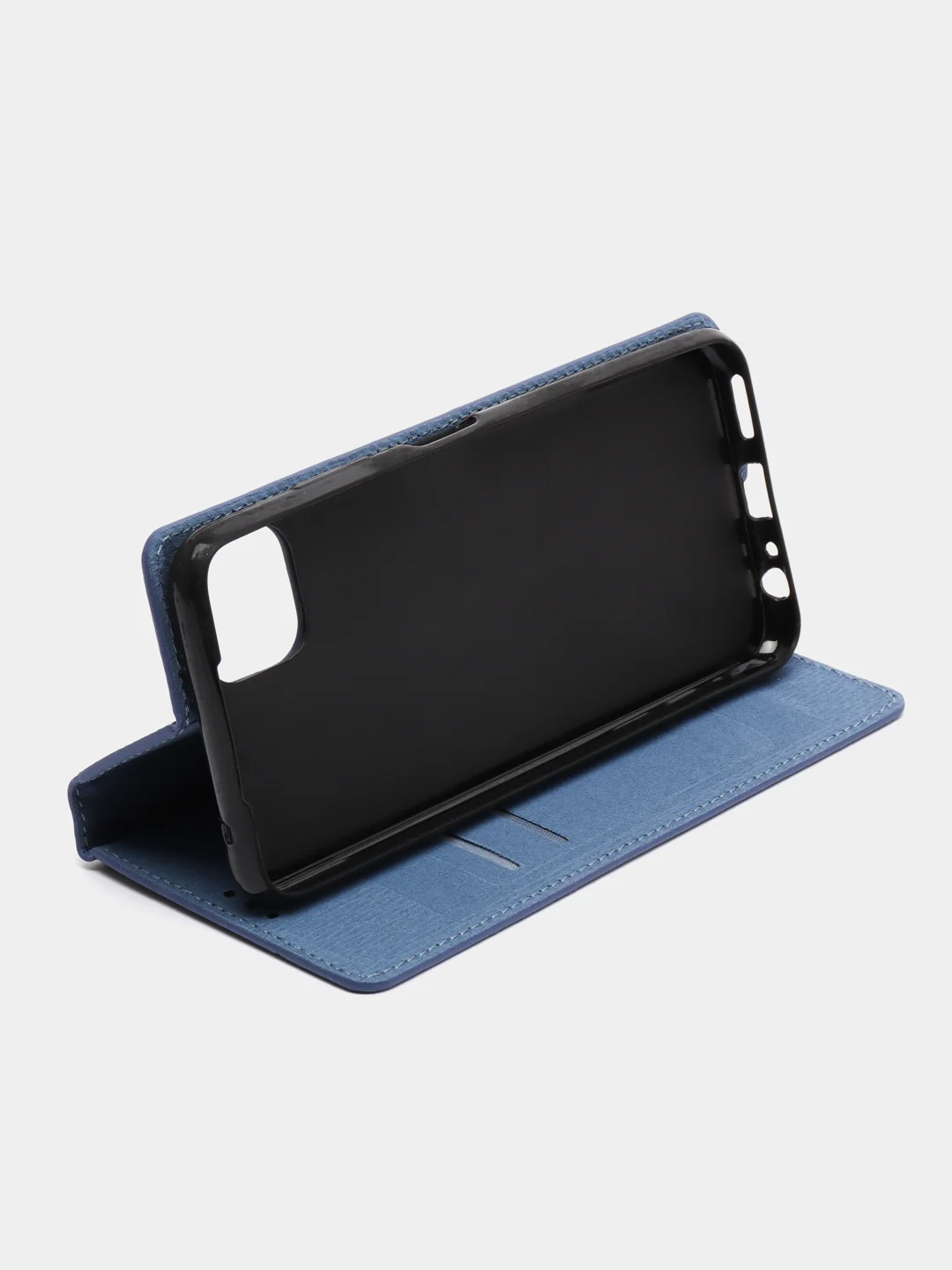 Темно-синий чехол-книжка для Samsung A22 (5G) / Samsung A22s из нубука Super Creative
