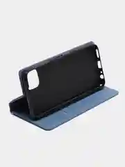 Темно-синий чехол-книжка для Samsung A22 (5G) / Samsung A22s из нубука Super Creative