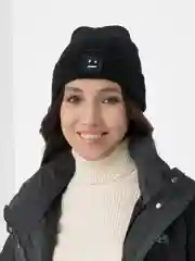 Черный шапка вязаная, двухслойная, осень-зима, унисекс