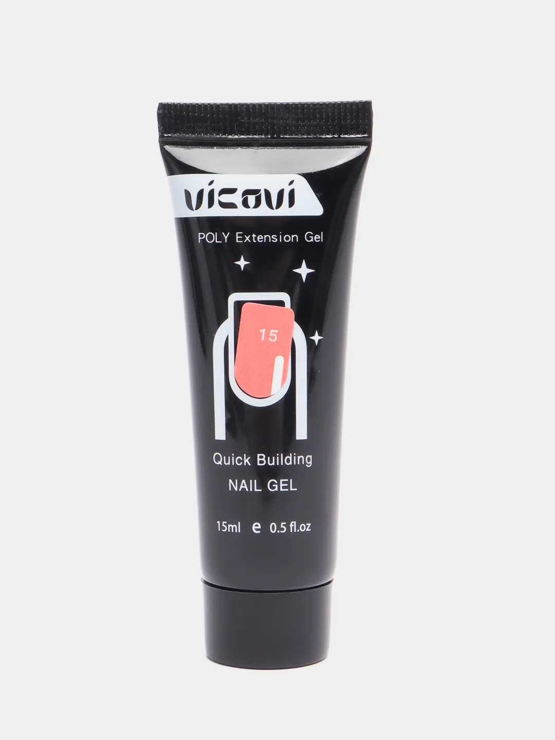 Коралловый меланж акригель Vicovi, для наращивания ногтей, 15 мл