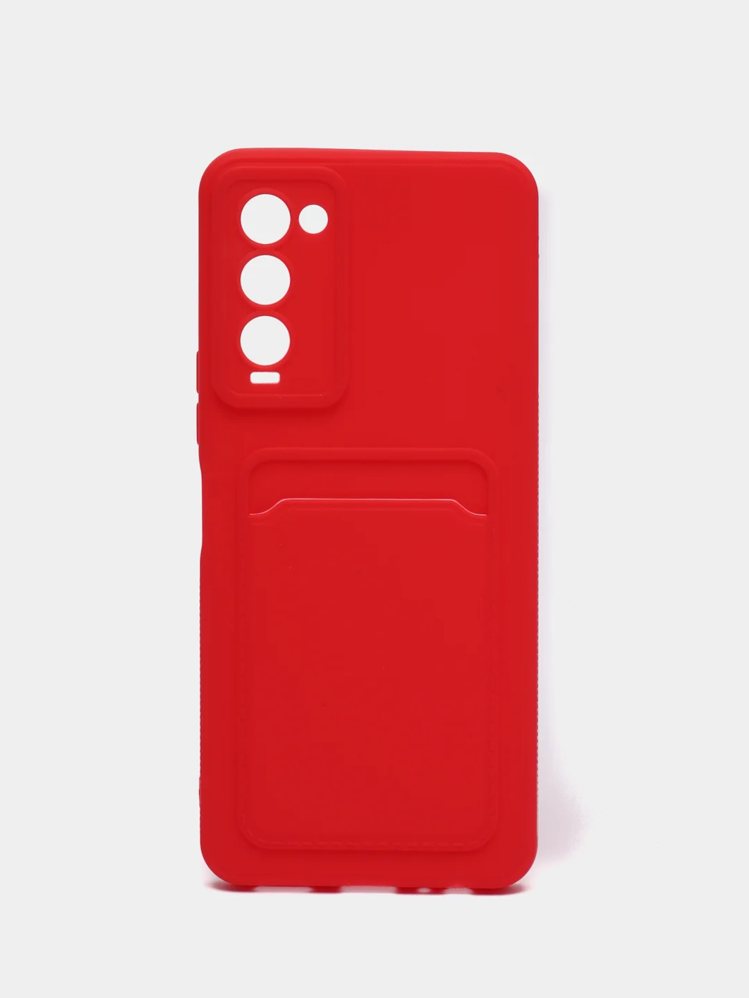 Красный чехол с защитой камеры TECNO  Spark 9 Pro,  c отделом для пластиковой карты