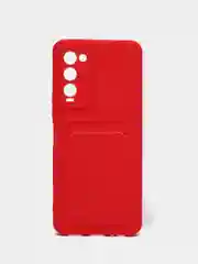 Красный чехол с защитой камеры TECNO  Spark 9 Pro,  c отделом для пластиковой карты