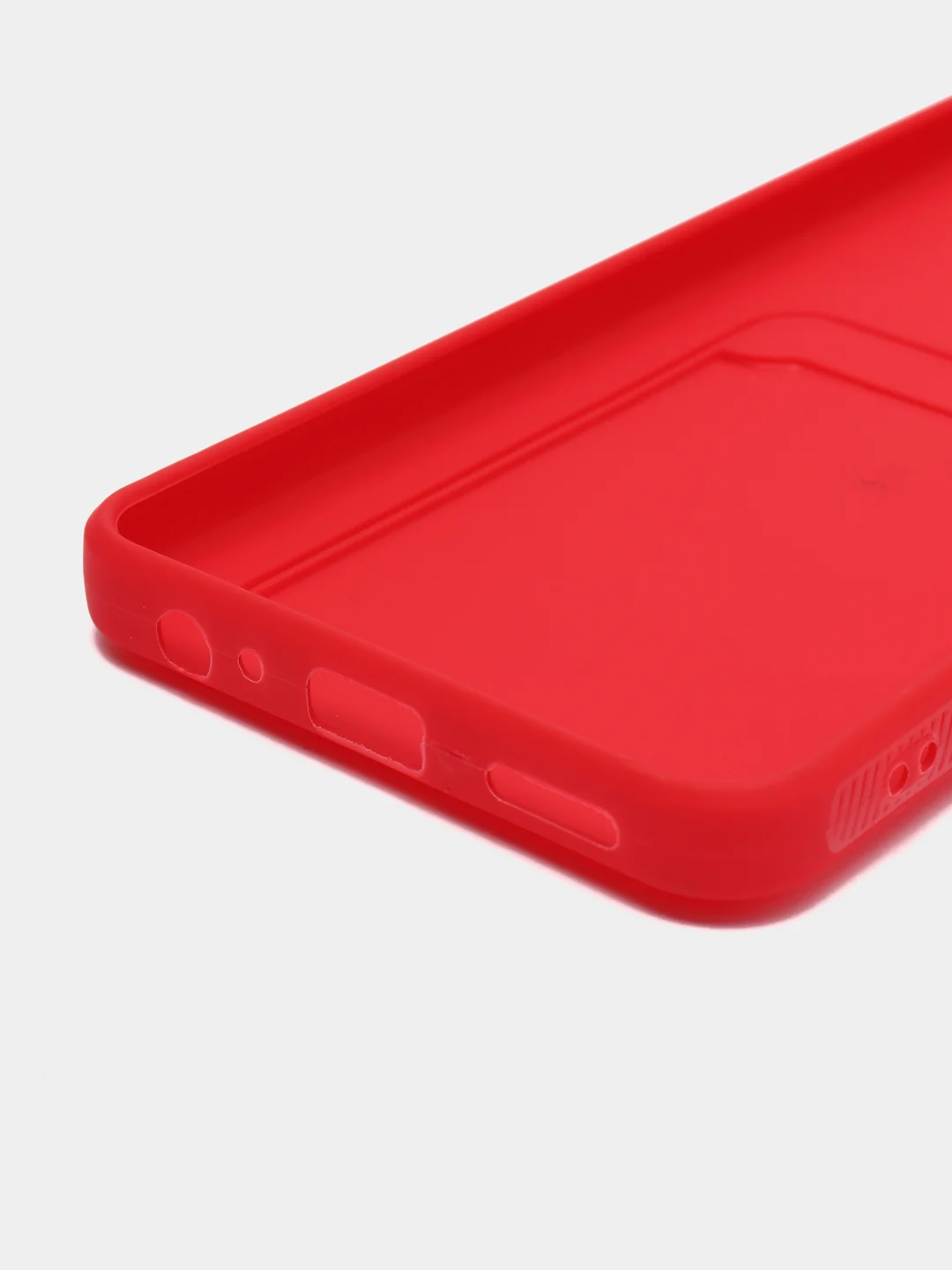 Красный чехол с защитой камеры TECNO  Spark 9 Pro,  c отделом для пластиковой карты