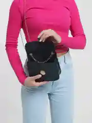 Черный сумка женская через плечо, с цепью, кожаная