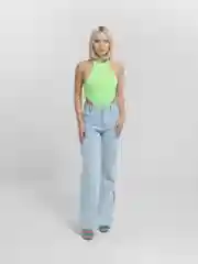 Салатовый боди в рубчик