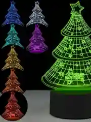 Зеленый светильник-ночник 3D, LED мишка, светодиодный