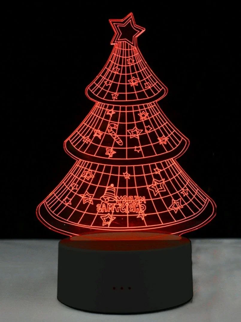 Зеленый светильник-ночник 3D, LED мишка, светодиодный