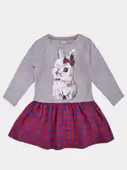Серый меланж платье для девочки с длинным рукавом, 2,3,4,5 лет