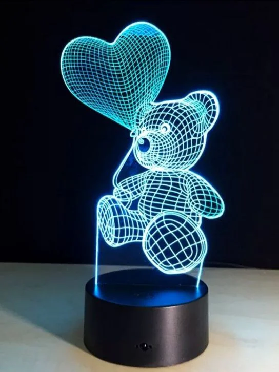 Конфетный светильник-ночник 3D, LED мишка, светодиодный