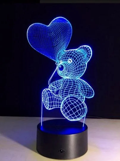 Конфетный светильник-ночник 3D, LED мишка, светодиодный