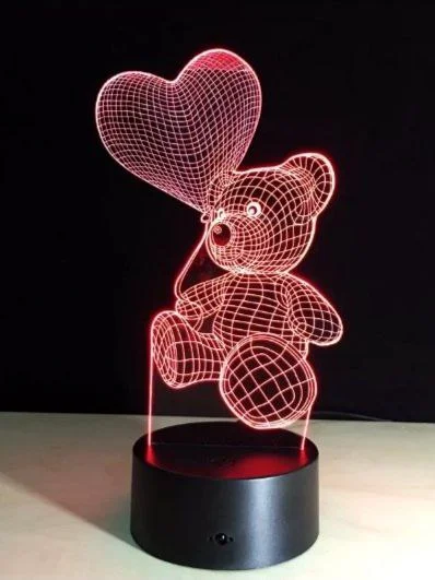 Конфетный светильник-ночник 3D, LED мишка, светодиодный