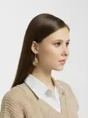 Желтый серьги жемчужно-золотая коллекция