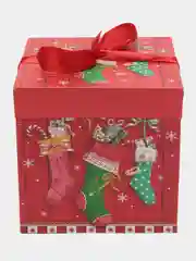 Лазурный подарочная коробка новогодняя с бантом