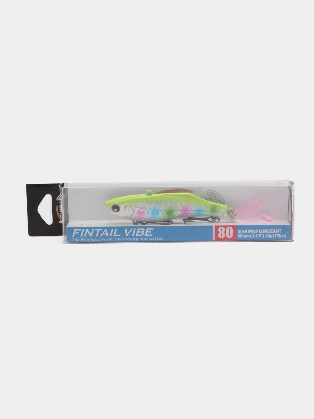 Салатовый виб Admiral Fintail Vibe 80 мм, вес 22,5 г, раттлин