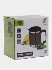 Черный термокружка вакуумная из нержавеющей стали, 400 мл
