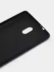 Черный чехол силиконовый с кожаной вставкой на Nokia 3