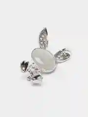 Серебряный брошь женская, с опаловым камнем, 2 цвета