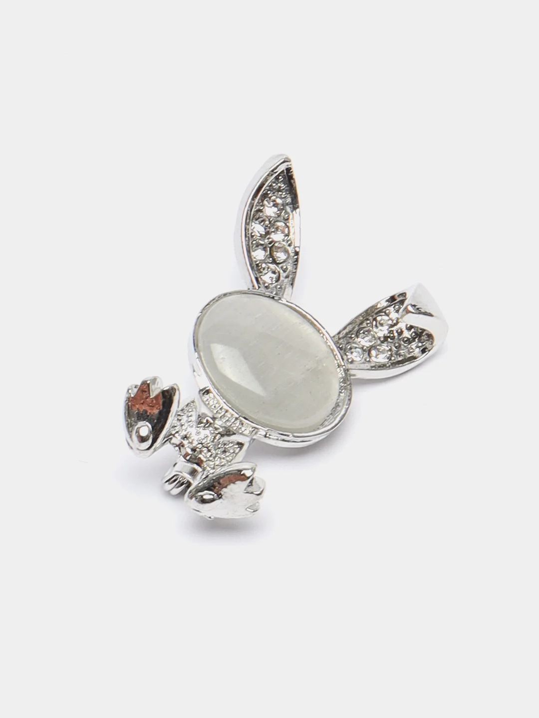Серебряный брошь женская, с опаловым камнем, 2 цвета