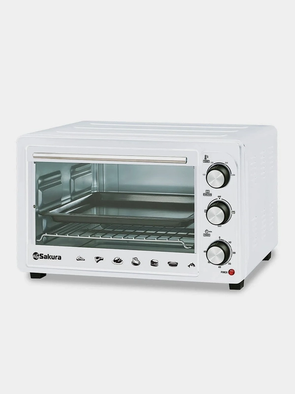 Духовка электрическая Sakura SA-7026W 1800Вт 48л таймер