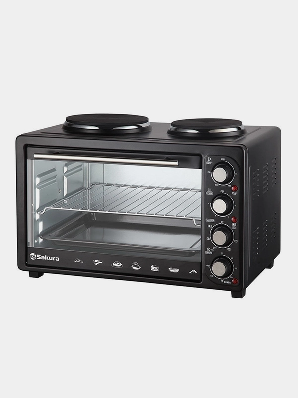Духовка электрическая Sakura SA-7025HBK 3200Вт 30л 2конф/чуг черн