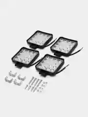 Серый линзованная вспышка ФСО LED, Стробоскоп для авто, светодиодная лампа 11х11 см (1 - 4 шт)