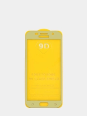 Защитное стекло 9D для Samsung Galaxy A5 2017, A520 (Самсунг Галакси А5, А520) с золотой рамкой