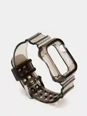 Черный ремешок для Apple Watch 38 / 40 / 41 / 42 / 44 / 45 / 49 мм браслет силиконовый прозрачный