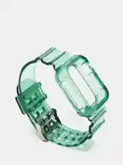 Зеленый ремешок для Apple Watch 38 / 40 / 41 / 42 / 44 / 45 / 49 мм браслет силиконовый прозрачный