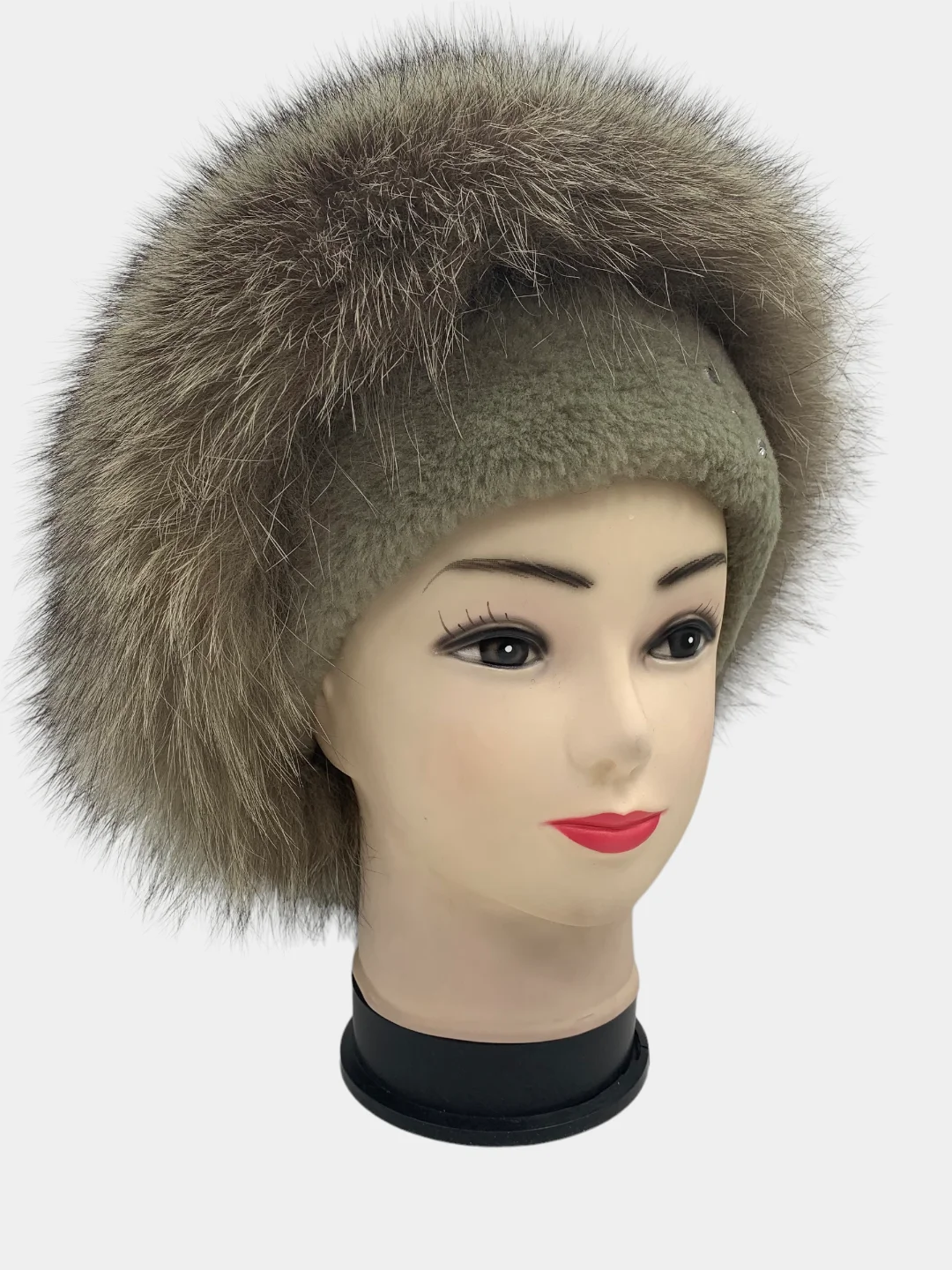Зелёный хаки шапка женская, зимняя, четыре цвета