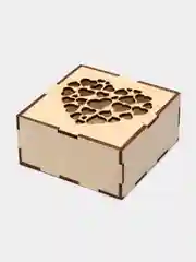 Деревянный ящик "Сердце", 13,5 х 13,5 х 6,5 см