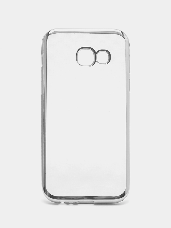Чехол с цветной окантовкой на Samsung Galaxy А3(2017)/А320, прозрачный, силиконовый