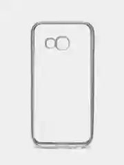 Золотой чехол с цветной окантовкой на Samsung Galaxy А3(2017)/А320, прозрачный, силиконовый