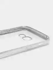Золотой чехол с цветной окантовкой на Samsung Galaxy А3(2017)/А320, прозрачный, силиконовый