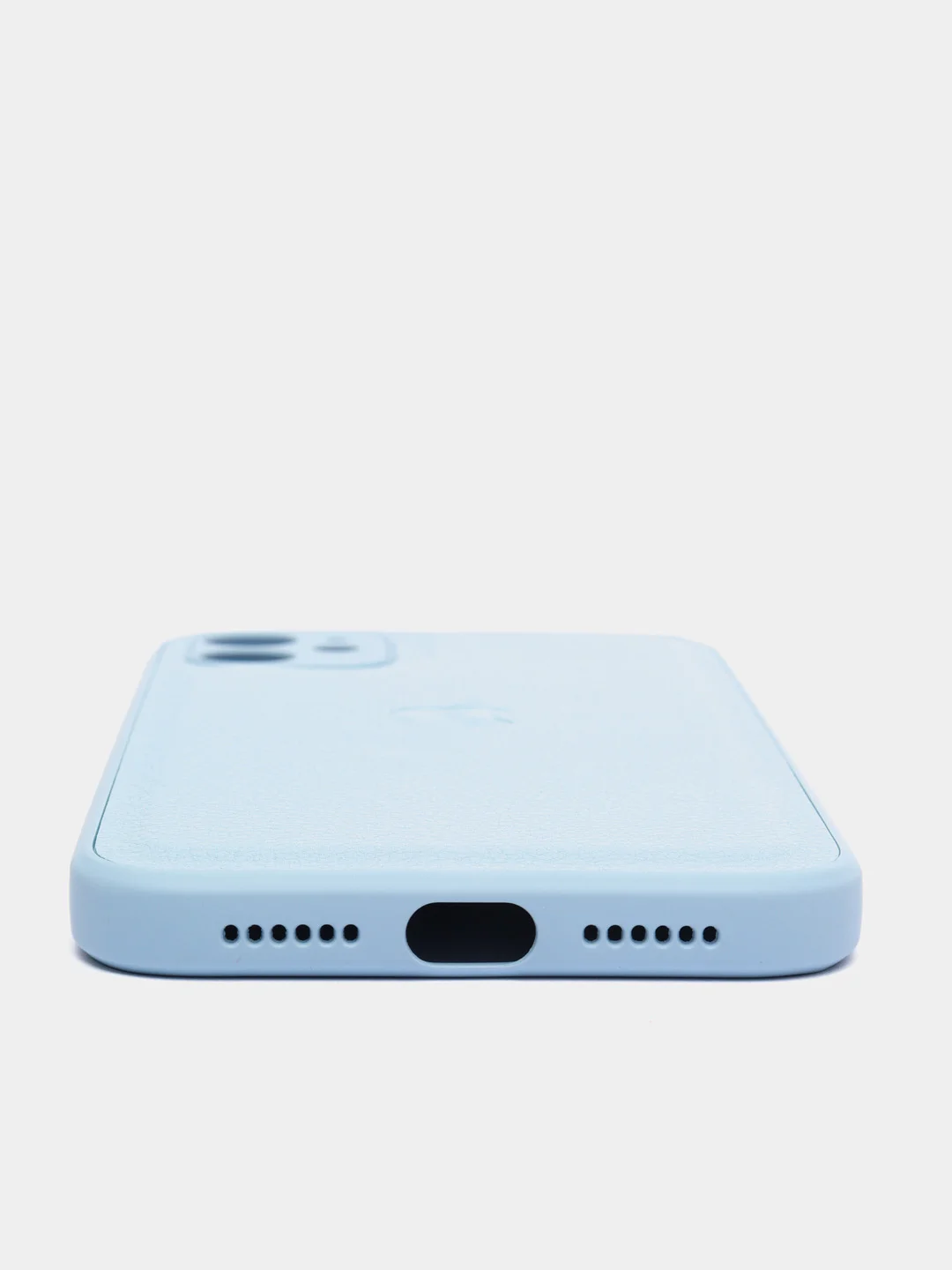 Голубой кожаный чехол на Айфон iPhone 11, 12, 13, 14, 15, 11 Pro Max, 13 Pro Max, 14 Pro Max