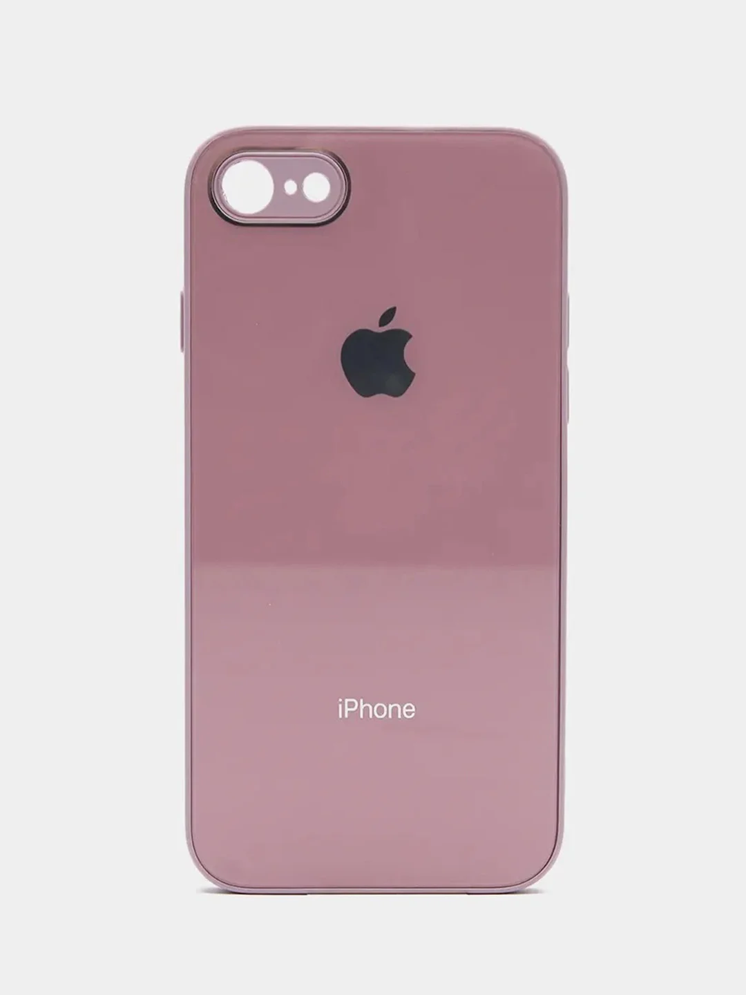 Розовый силиконовый чехол для iPhone 7, iPhone 8, iPhone SE 2020, со стеклянной панелью