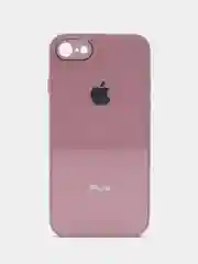 Розовый силиконовый чехол для iPhone 7, iPhone 8, iPhone SE 2020, со стеклянной панелью