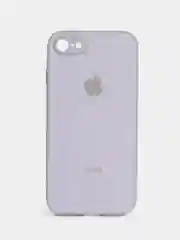 Светло-синий силиконовый чехол для iPhone 7, iPhone 8, iPhone SE 2020, со стеклянной панелью