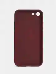 Тёмно-бордовый силиконовый чехол для iPhone 7, iPhone 8, iPhone SE 2020, со стеклянной панелью