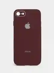 Тёмно-бордовый силиконовый чехол для iPhone 7, iPhone 8, iPhone SE 2020, со стеклянной панелью
