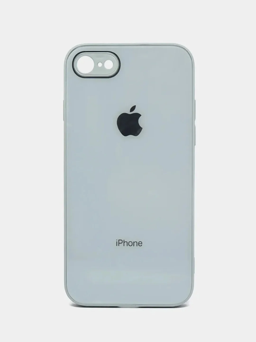 Ледяной силиконовый чехол для iPhone 7, iPhone 8, iPhone SE 2020, со стеклянной панелью