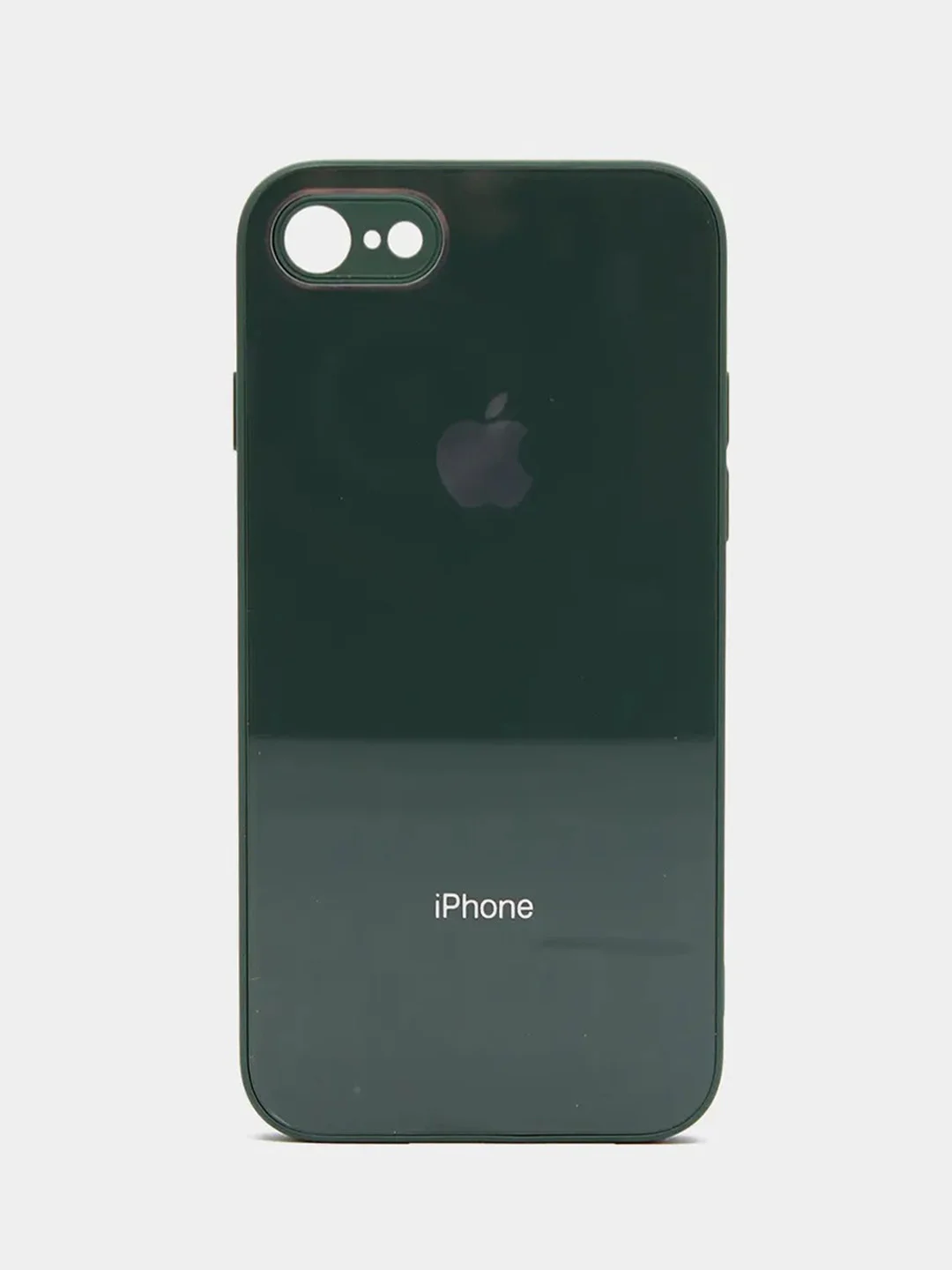 Зеленый силиконовый чехол для iPhone 7, iPhone 8, iPhone SE 2020, со стеклянной панелью