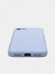 Небесно-голубой силиконовый чехол для iPhone 7, iPhone 8, iPhone SE 2020, со стеклянной панелью