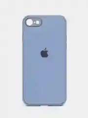 Небесно-голубой силиконовый чехол для iPhone 7, iPhone 8, iPhone SE 2020, со стеклянной панелью