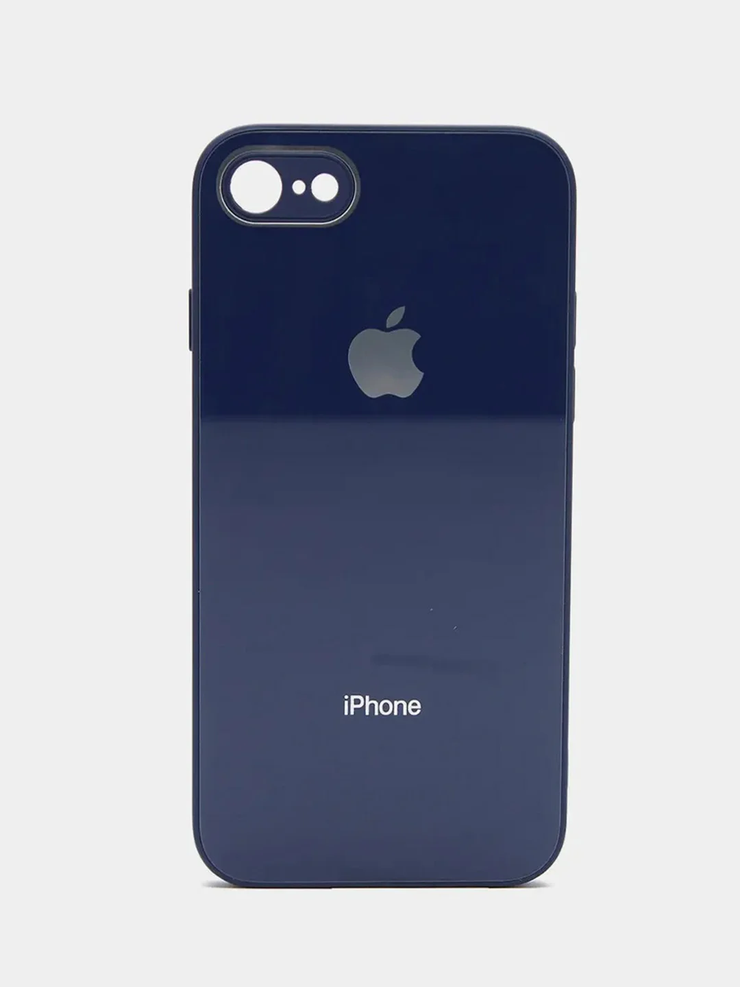 Синий силиконовый чехол для iPhone 7, iPhone 8, iPhone SE 2020, со стеклянной панелью