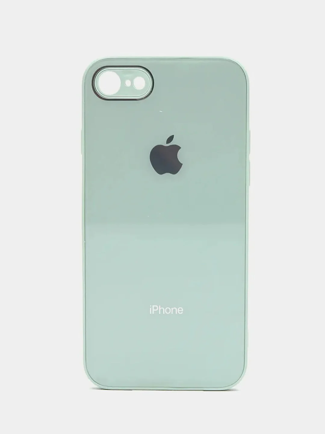 Мятный силиконовый чехол для iPhone 7, iPhone 8, iPhone SE 2020, со стеклянной панелью