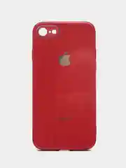 Багровый силиконовый чехол для iPhone 7, iPhone 8, iPhone SE 2020, со стеклянной панелью